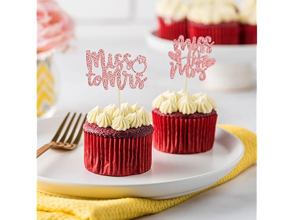 Rose Gold Miss to Mrs Cupcake Toppers