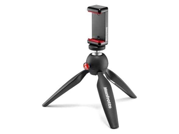 Manfrotto Pixi Mini Tripod with Smartphone Clamp, Black