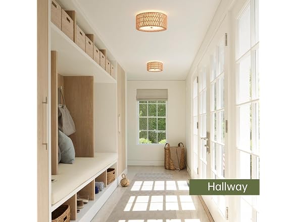 InterMaka Rattan Ceiling Light 12.6"