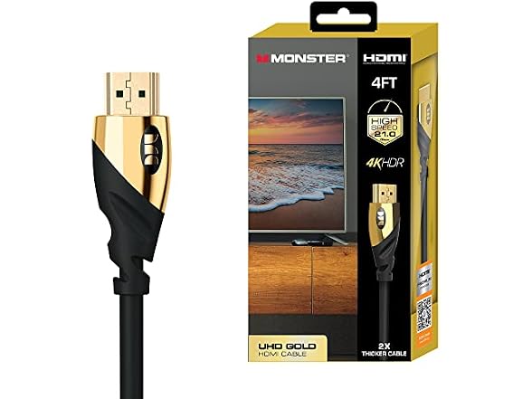 XTREME Monster 4ft UHD Gold HDMI Cable, 4K