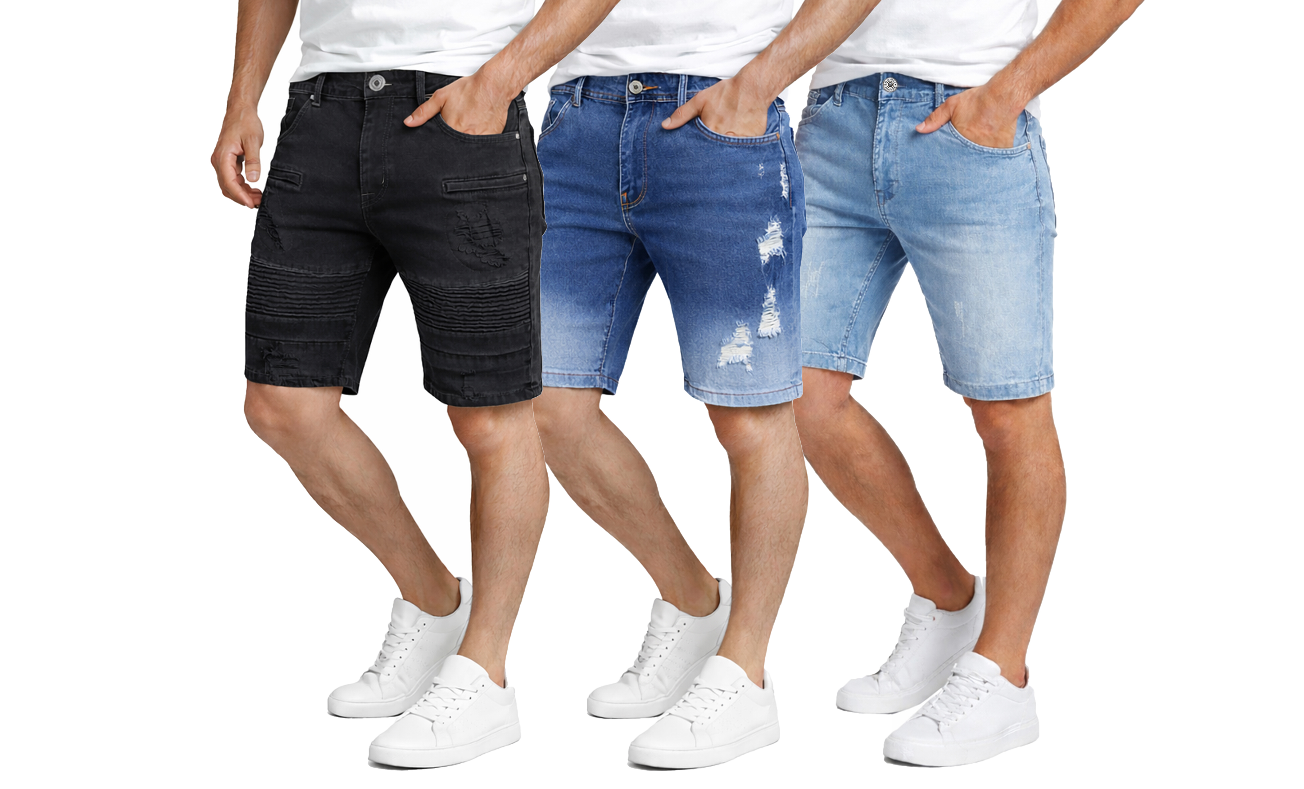 1Pk Or 2Pk Mens Jean Shorts - Gallery 12