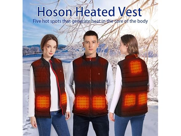 Hoson Men (M) Heated Heating Zones Electric Vest