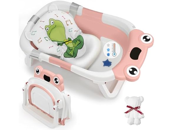DEANIC Collapsible Baby Bathtub, Pink