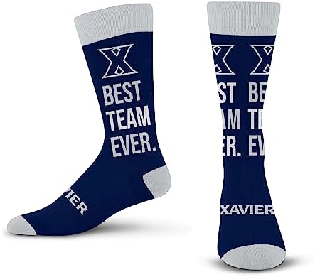 For Bare Feet NCAA XAVIER MUSKETEERS Best Team Ever Crew Sock Team Color OSFM