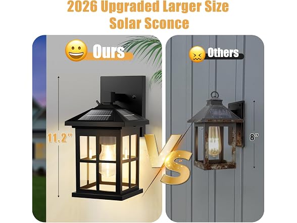 BesLowe 2-Pack Solar Outdoor Wall Lights - Gallery 4