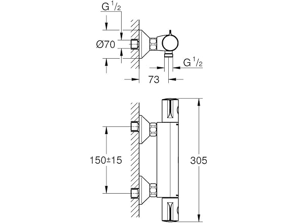 GROHE Grohtherm 800 34558000 Thermostatic Mixer