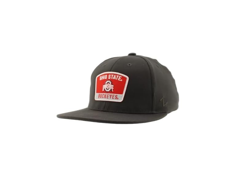 ZHATS Standard NCAA Officially Licensed Fitted Hat M15Z Switchback Charcoal, Grey, Large,Ohio State Buckeyes