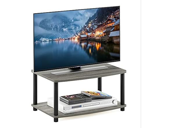 Furinno 2-Tier TV Stand Grey/Black