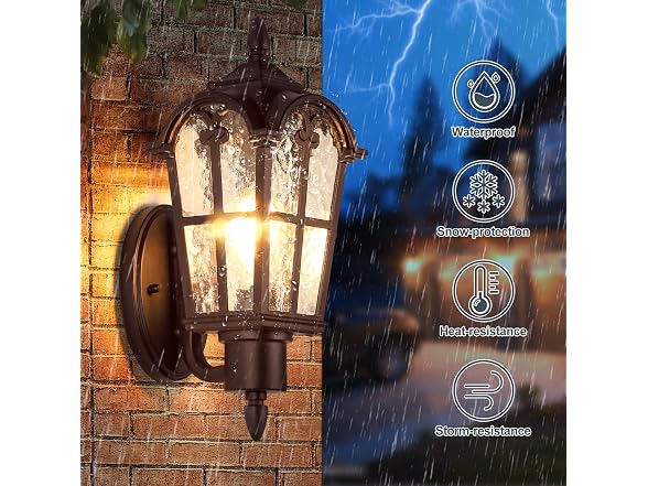 BesLowe 2-Pack Outdoor Wall Light Brown - Gallery 2