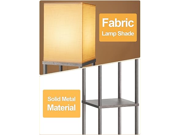 PARTPHONER Floor Lamp with Shelves