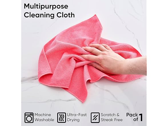 Superio Pink Microfiber Cleaning Cloth 24 Pack