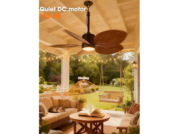 Parrot Uncle 42 Inch Outdoor Palm Leaf Ceiling Fan