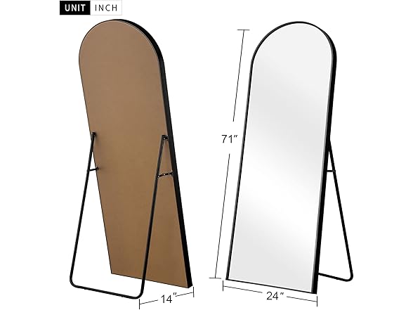 NeuType Black Arched Mirror 71"x24"