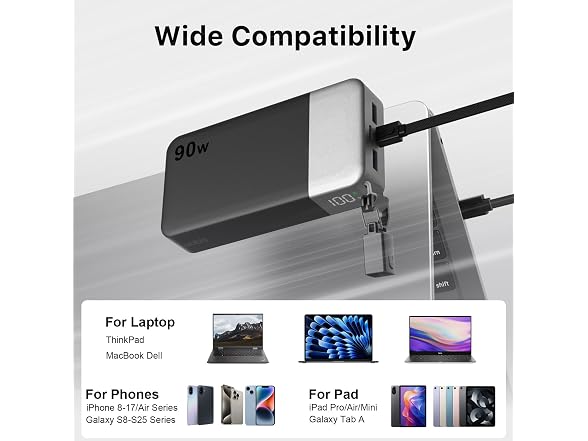 NOBIS 90W 20000mAh Power Bank + Cable