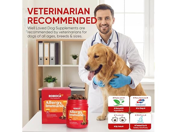 ROROCA Dog Allergy Relief Chews - Anti
