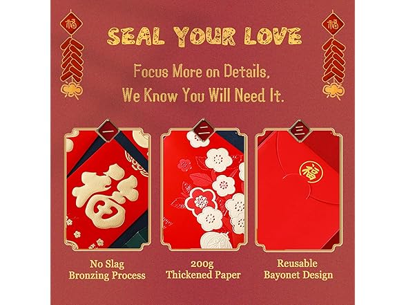Generic Chinese Red Envelopes 24 Pieces