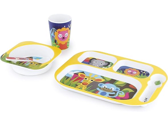 French Bull Toddler Feeding Melamine Tableware Jungle