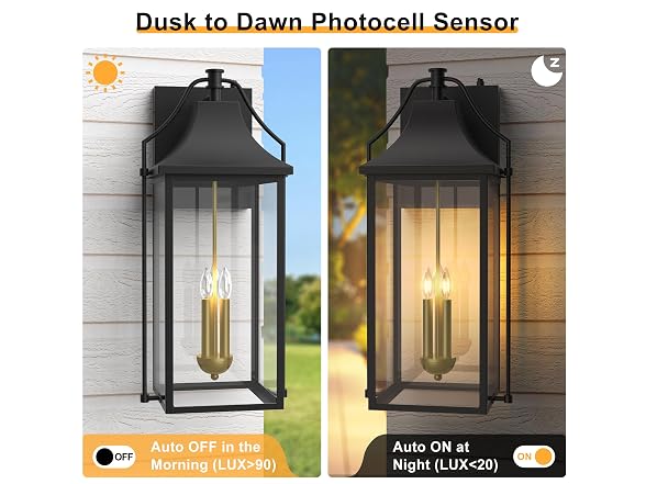 Lawyettle 25in Dusk-to-Dawn Wall Sconce