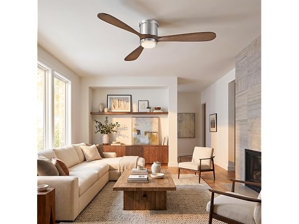 Parrot Uncle 52 Inch Flush Mount Solid Wood Ceiling Fan
