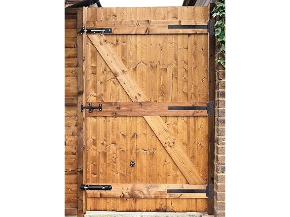 12" Black Door Hinges – 2Pcs