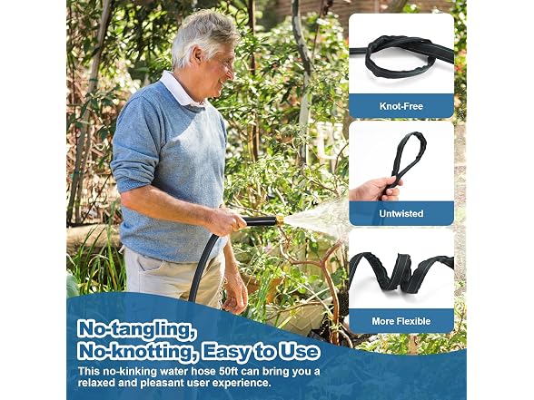 CXEZSIK 50ft Lightweight Garden Hose