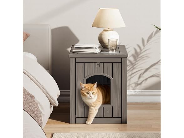 NUNU LAB Cat Litter Box Enclosure Resin Hidden Cabinet