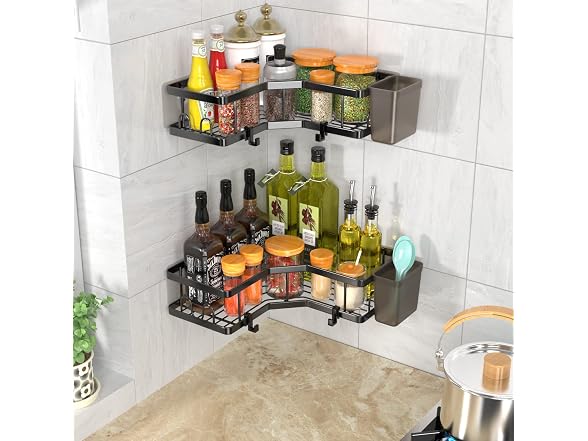 AKTECKE Corner Shower Caddy, 2 Pack Adhesive