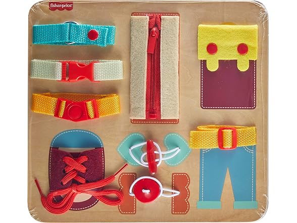 Fisher-Price Wood Montessori Toy Dressing Board