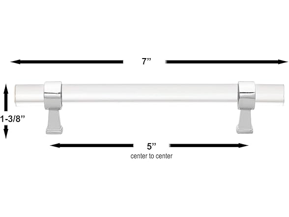 5" Acrylic Cabinet Pulls Chrome 10Pk