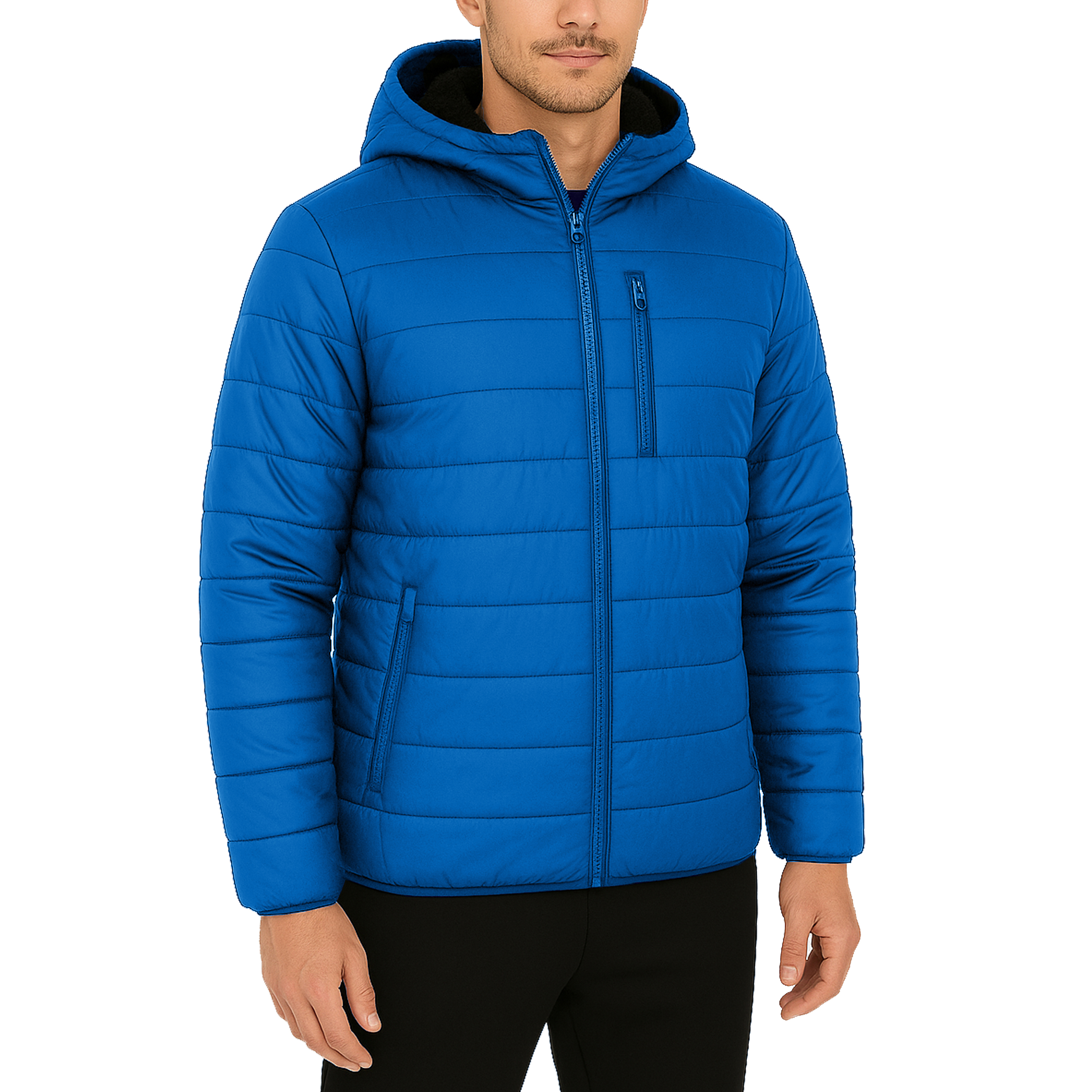 Mens Sherpa Fleece-Lined Hooded Puffer Jacket - Gallery 34