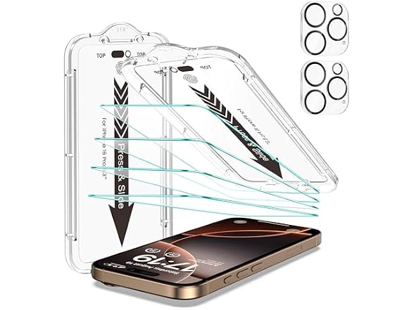 EZ-GLAZ iPhone 16 Pro Screen Protector 4+2 Pack