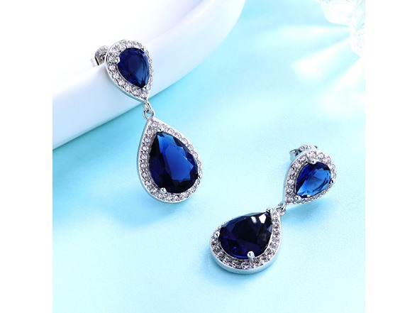 Sapphire Teardrop Drop/Dangle Earrings