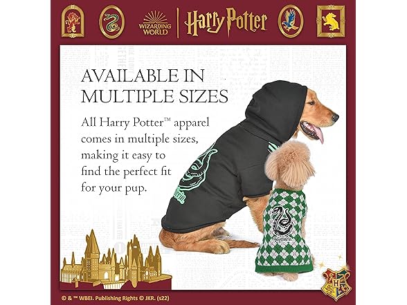 HARRY POTTER Slytherin Pet Hoodie w Scarf