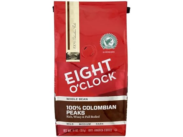Eight O'Clock Coffee 100% Colombian Peaks Whole Bean