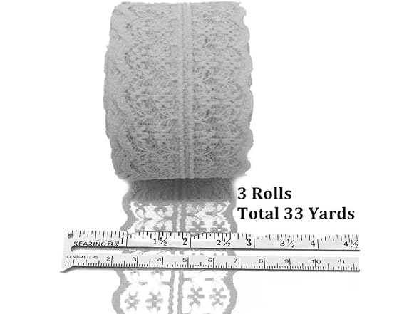 3 Rolls 10 Yards Floral Lace Ribbon Lace