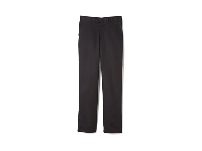 French Toast Boys' Adjustable Waist Relaxed Fit Pant (Standard & Husky), Dark Black, 8