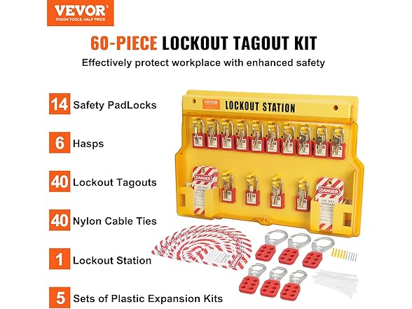 VEVOR Electrical Lockout Tagout Kit