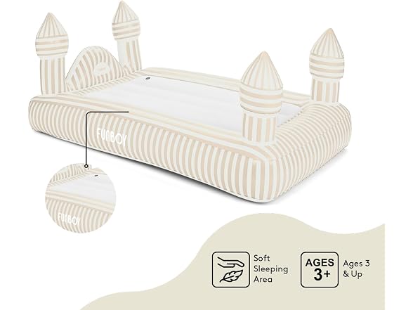 FUNBOY Striped Castle Inflatable Travel Air Bed & Mattress