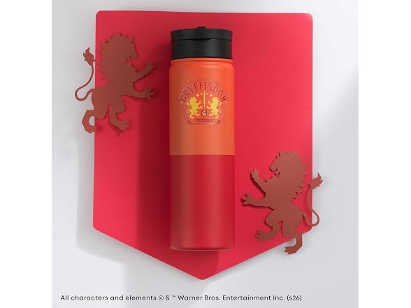 JoyJolt Harry Potter Gryffindor Stainless Steel Water Bottle 