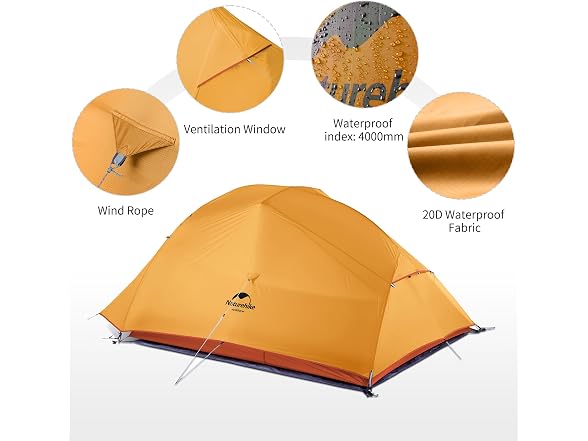 Naturehike Cloud-Up 3 Ultralight Tent, 3-Person
