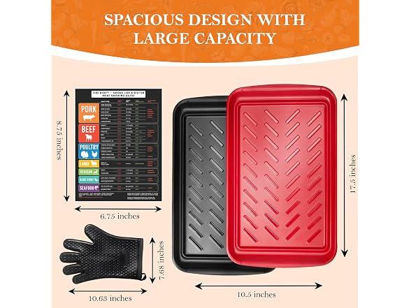 FIRERIOT BBQ Tray Set w/ Heat Resistant Gloves