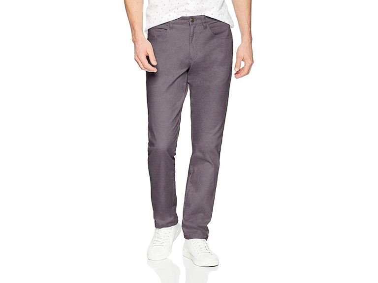 Amazon Essentials Men's Chino, Slim-Fit pants with 5-Pockets, Comfort Stretch, 28W x 30L, Grey (Previously GoodThreads)