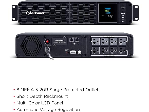 PFC Sinewave UPS Battery Backup and Surge Protector 8 Outlets