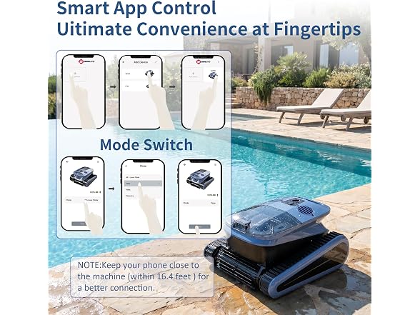 Cordless Robotic Pool Cleaner, 180-Min