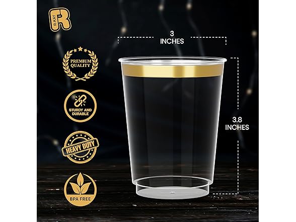 R-kay Plastic Cups, Heavy Duty 10 OZ
