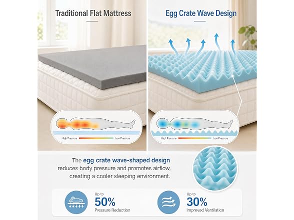 Geekman 3-Inch Gel Infused Memory Foam Mattress Topper for Twin