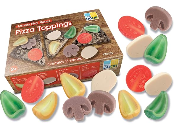 Yellow Door Sensory Play Stones, Pizza Toppings