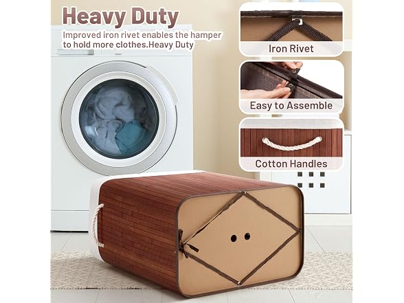 Aliphon 100L Bamboo Laundry Hamper