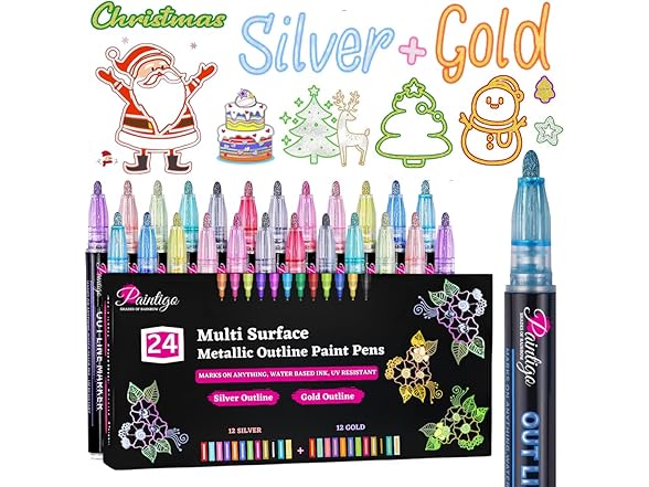 PAINTIGO 24 Double Line Outline Markers