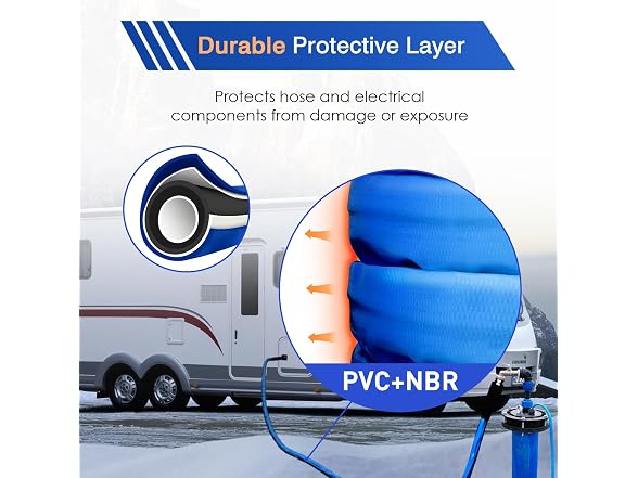 30ft RV Heated Water Hose to -40F